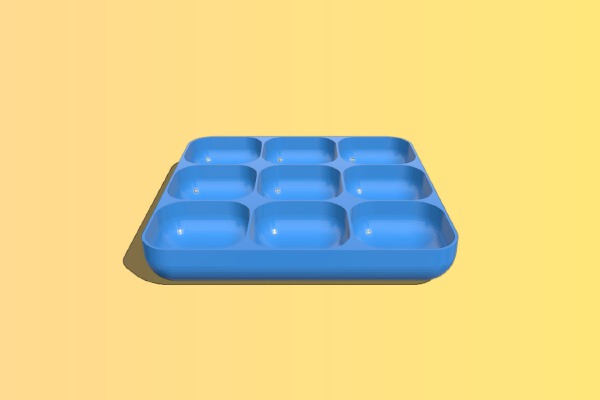 9x9 Rounded Screw Tray | 3d print model
