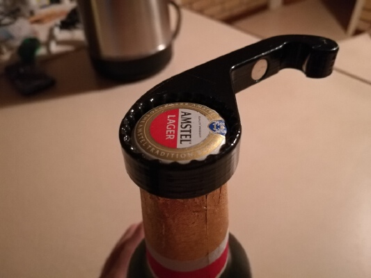 One handed bottle opener with twist off gripper | 3d print model