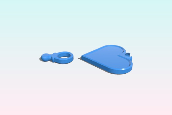 valentine's heart keychain | 3d print model