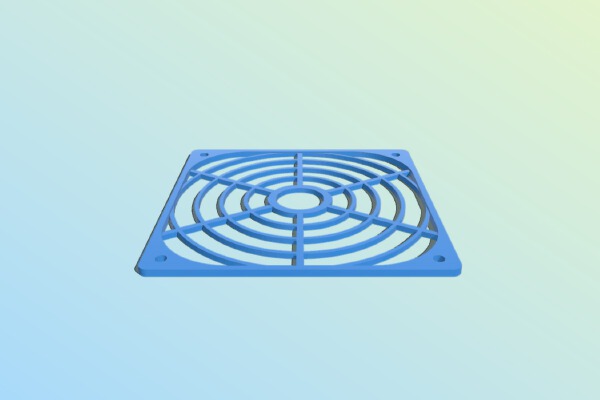 My Customized Fan Grille - 120mm, 6 vanes, 4 rings | 3d print model