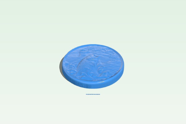 Salmon fishing picture oval | 3d print model