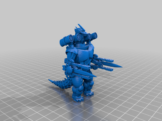 MechaGodzilla with pods and railguns | 3d print model