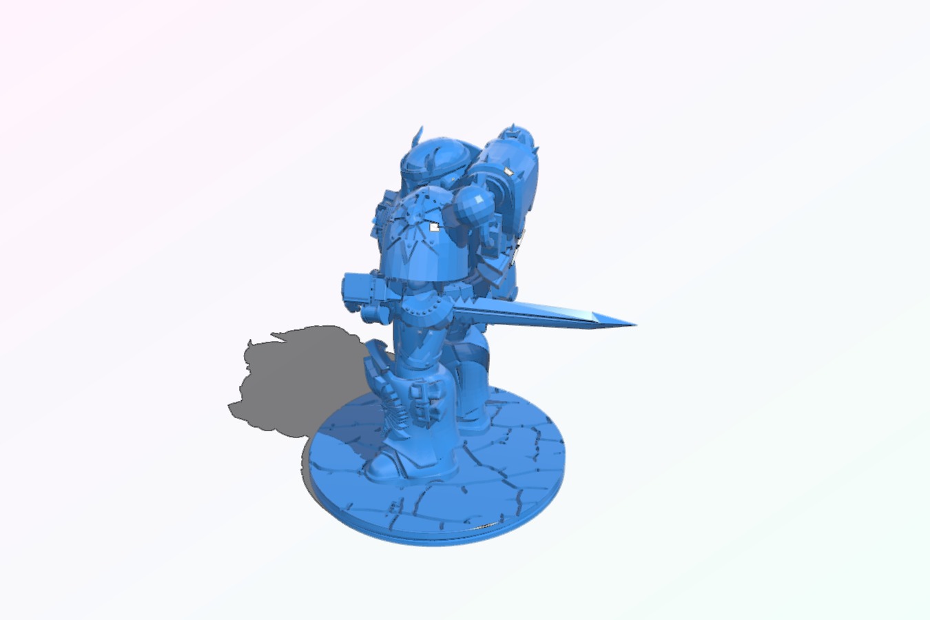 Warrior wearing robot armor