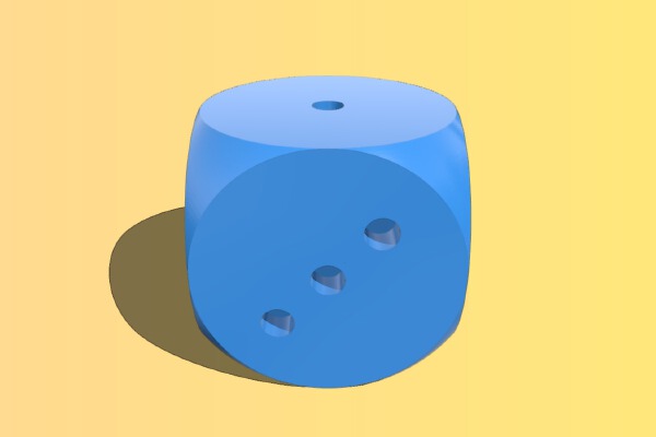 Loaded dice (higher chance for 1) | 3d print model