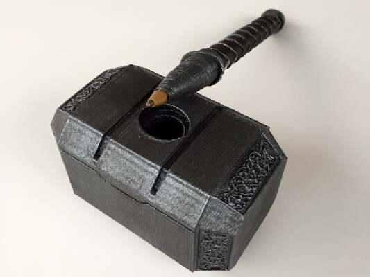 Bic Cristal Pen Thor's Hammer (Mjolnir) | 3d print model