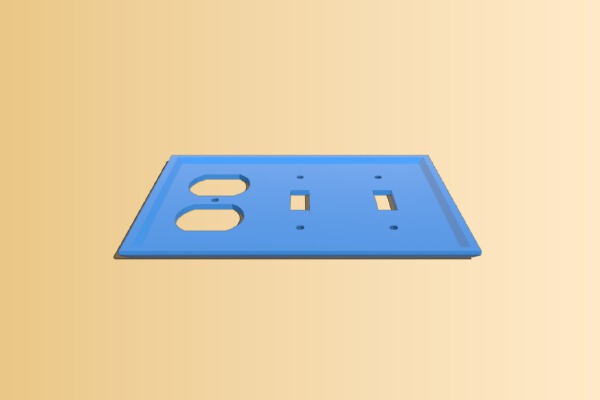            Triple wall plate - 2 switch & duplex outlet | 3d print model