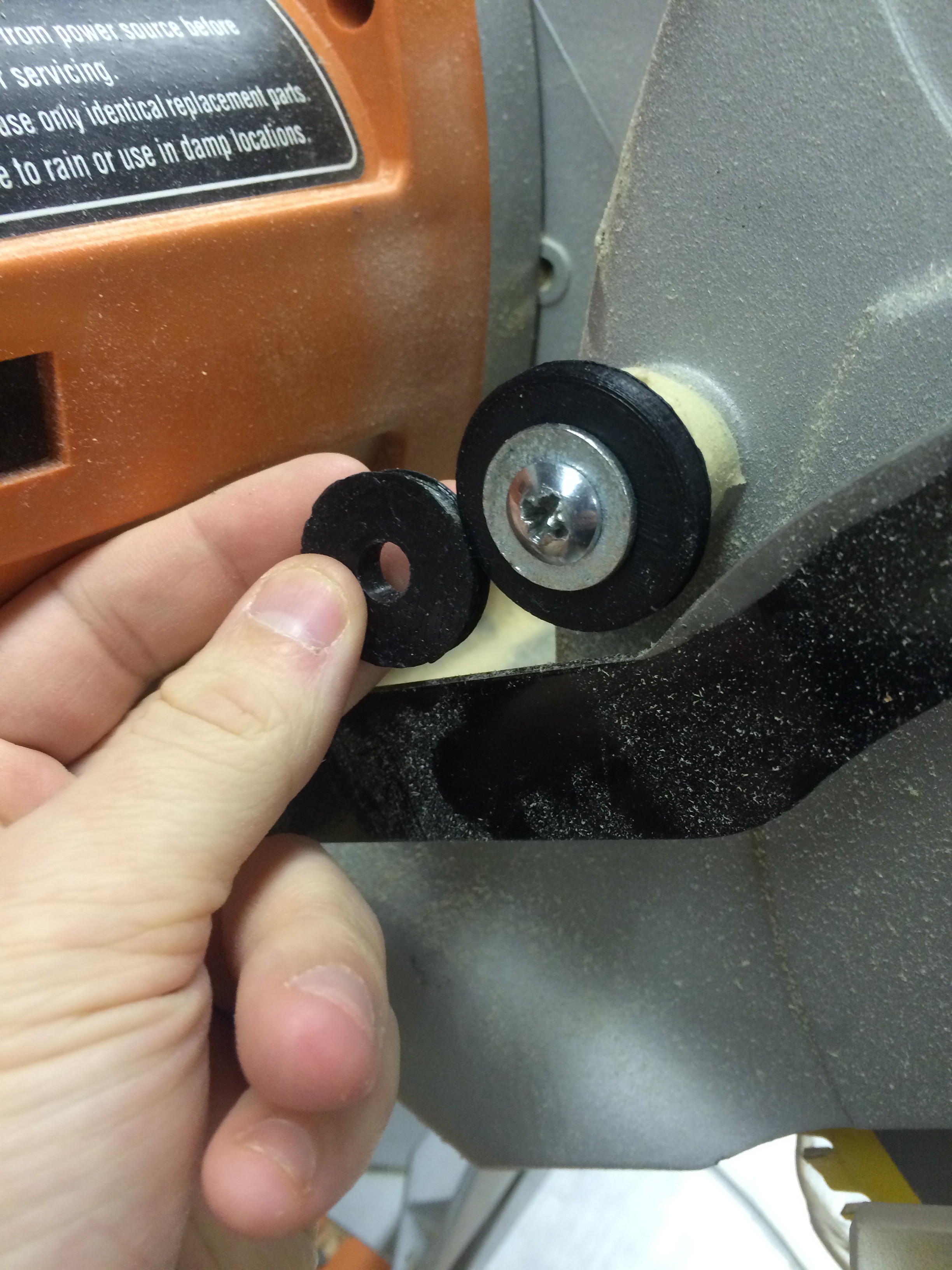 Pivot point for Rigid Sliding Miter Saw guard