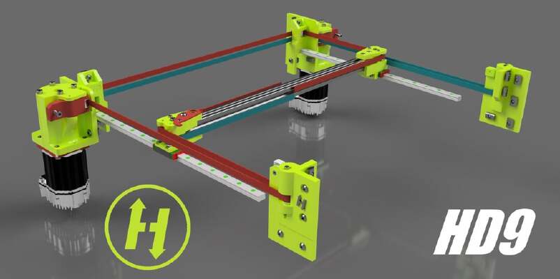 HevORT XYHD9 - XY axis Heavy Duty 9mm Belt gantry for HevORT 3D DIY Printer | 3d print model