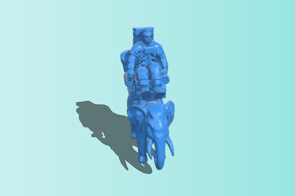 Astronaut Einstein...On a chair...On an Elephant | 3d print model