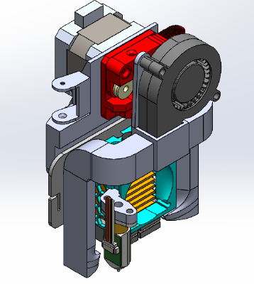 Ender 5 Chimera mount (side screws) V3 w_ direct drive, extruder arm and cable chain | 3d print model
