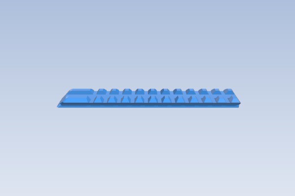 Nerf Stryfe Hulker top rail, split for small printers | 3d print model