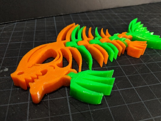 Articulated Piranha Skeleton _ Two Color Print _ Dual Extrusion | 3d print model