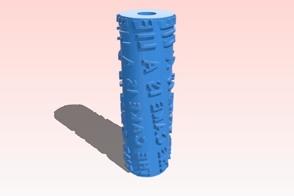 The cake is a lie text paint roll - Portal | 3d print model
