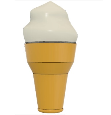 Ice Cream Cone toys 2 parts (ice cream + cone) | 3d print model