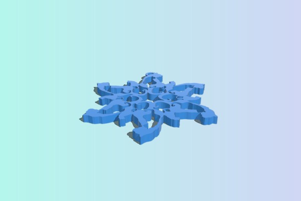 Cat Snowflake Ornament | 3d print model