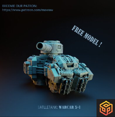 Battle Tank: WARCAR X-1 | 3d print model