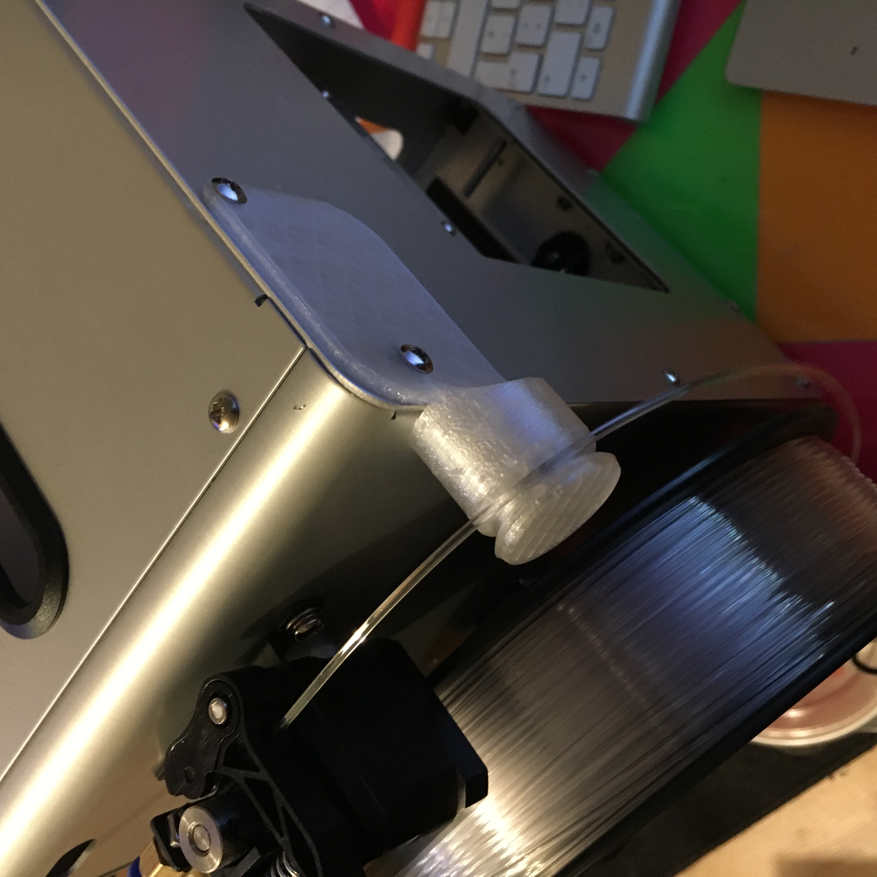 Fabrikator mini v2 filament guide with 4.5 mm BBs