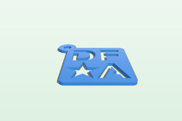 Design for America Logo Keychain | 3d print model