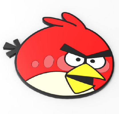 Badge Angry bird | 3d print model