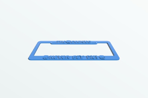 The Goonies - Never Say Die!, License Plate Frame | 3d print model