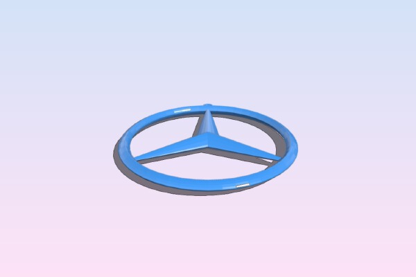 MERCEDES Keychain created in PARTsolutions | 3d print model