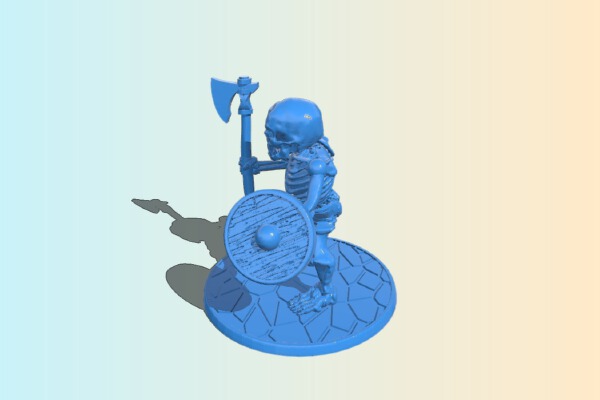 Orc Skeleton Warrior - Axe & Shield | 3d print model