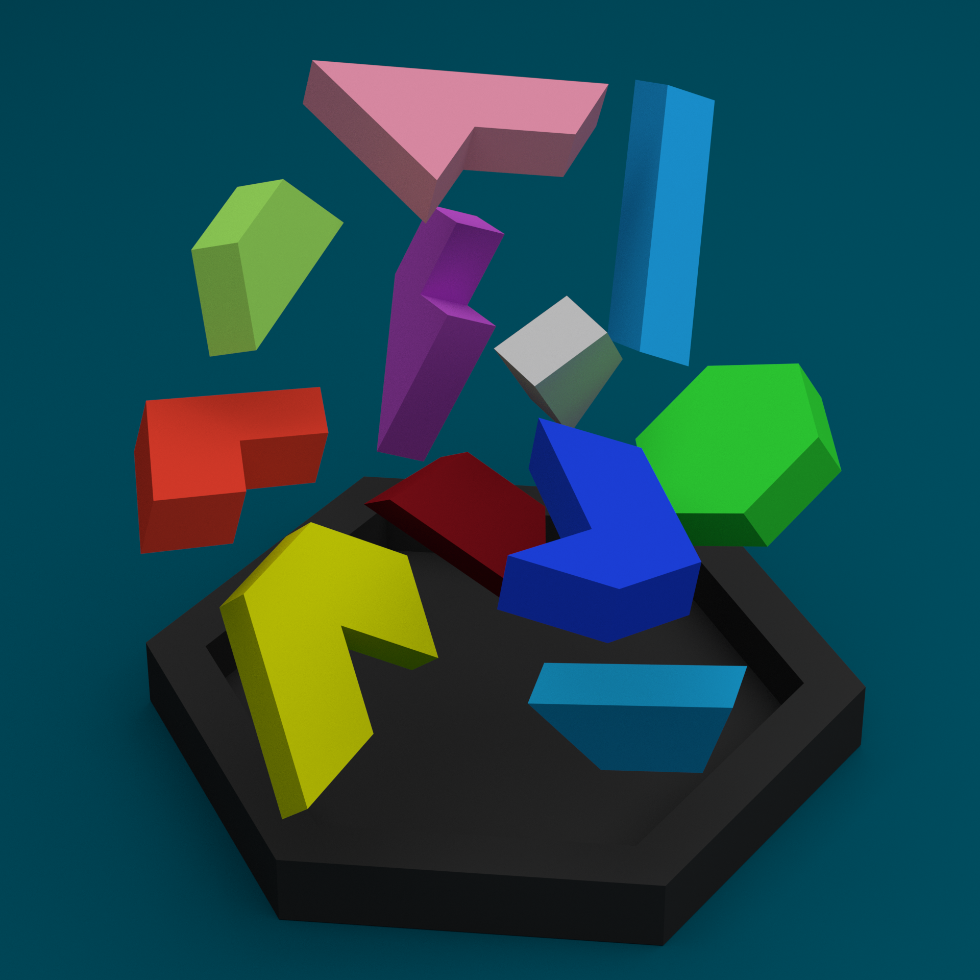 Hexagon tangram puzzle