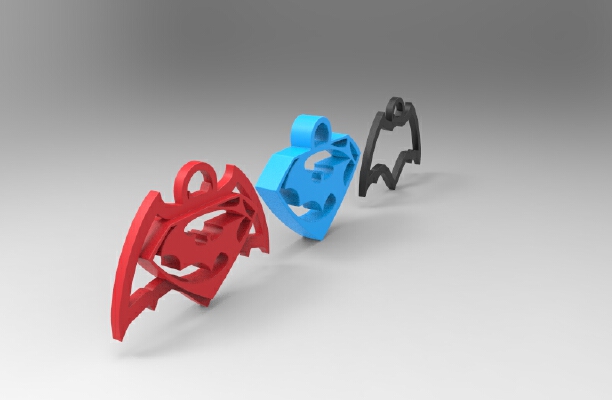 batman vs superman keychain_necklace_earrings | 3d print model
