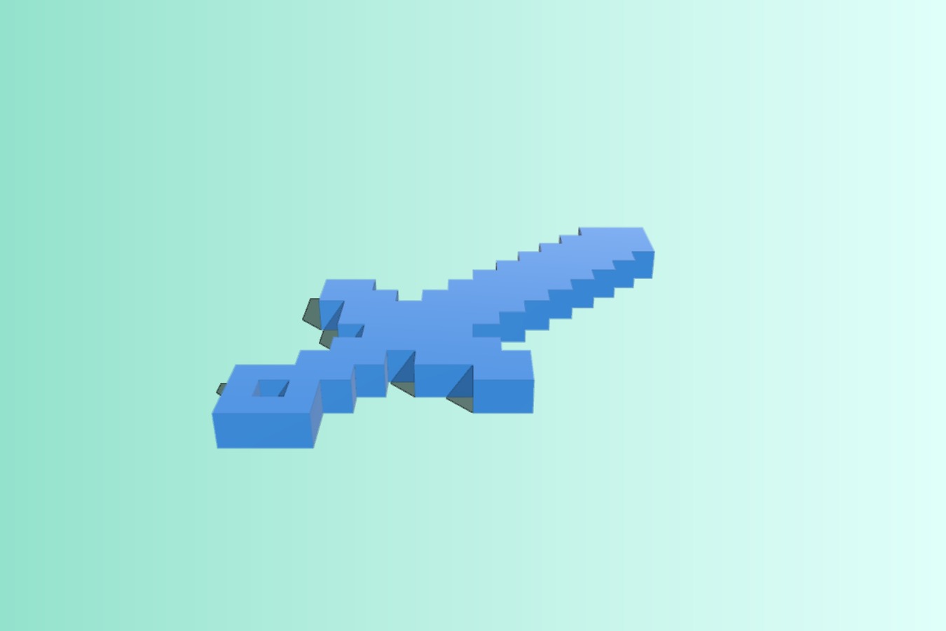 Minecraft Tools with Keychain Hole (Tools Separated)