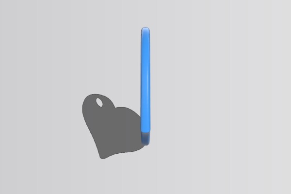 Simple Smoothed Heart Keychain | 3d print model