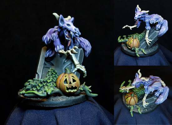 wendigo undead on tombstone | 3d print model
