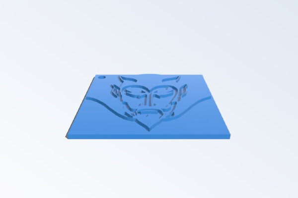 Blue Devil Keychain | 3d print model