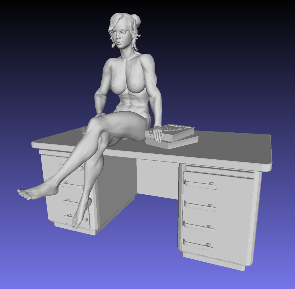 Sexy teacher sitting on the desk - Remix