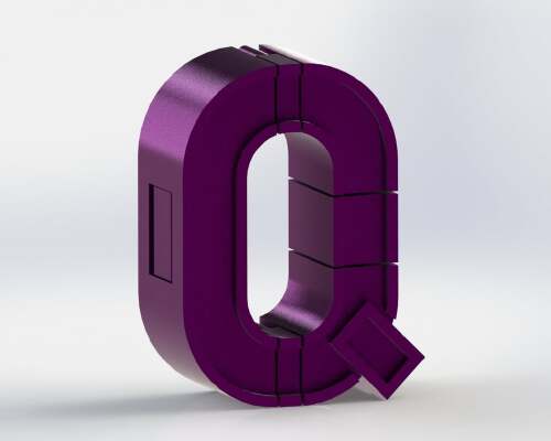 Alphabet Robot - Q | 3d print model