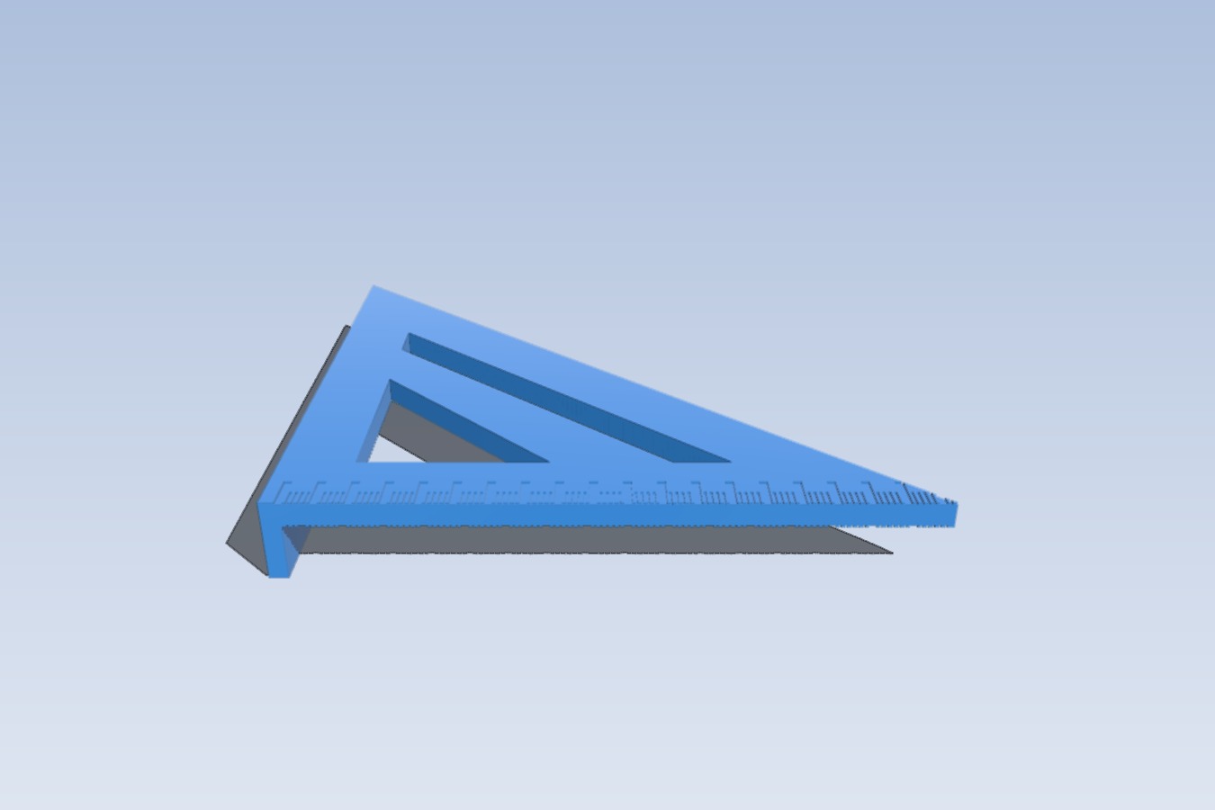 Basic woodworking square (metric graduation)