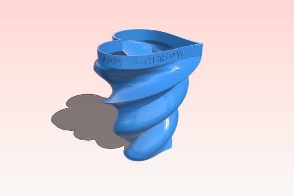 Mother's Day Twisted Heart Vase | 3d print model