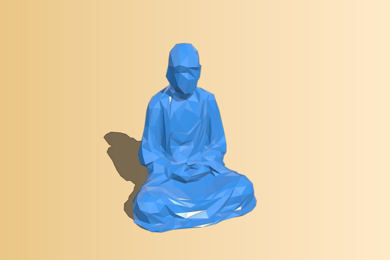 Low Poly Chinese Luohan (Arhat) Statue