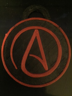 atheism keychain | 3d print model