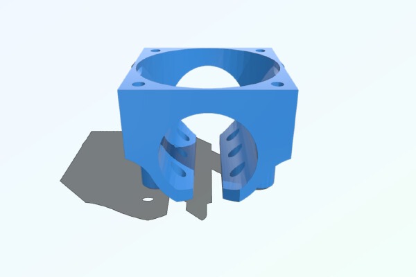 E3D J Head 40mm x2 Cooler | 3d print model