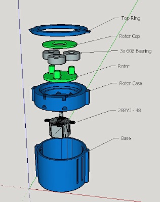 Peristaltic pump for single 28BYJ-48 stepper motor. | 3d print model