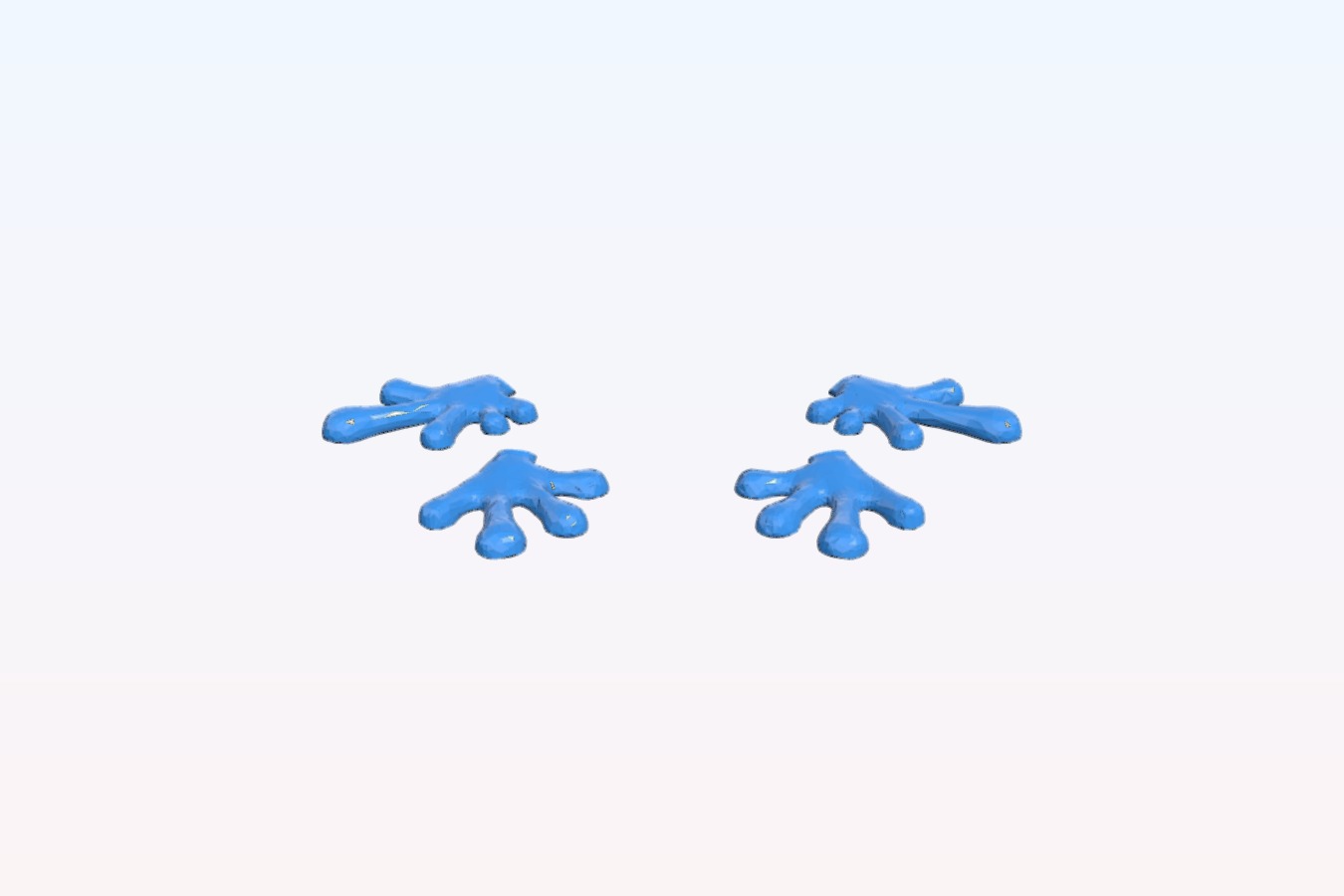 Seperate feet and eyes for Tree Frog