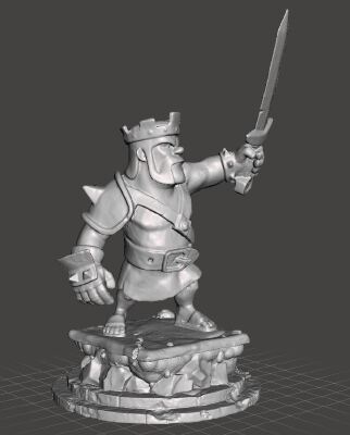 Barbarian King Statue - coc - clash of clans | 3d print model