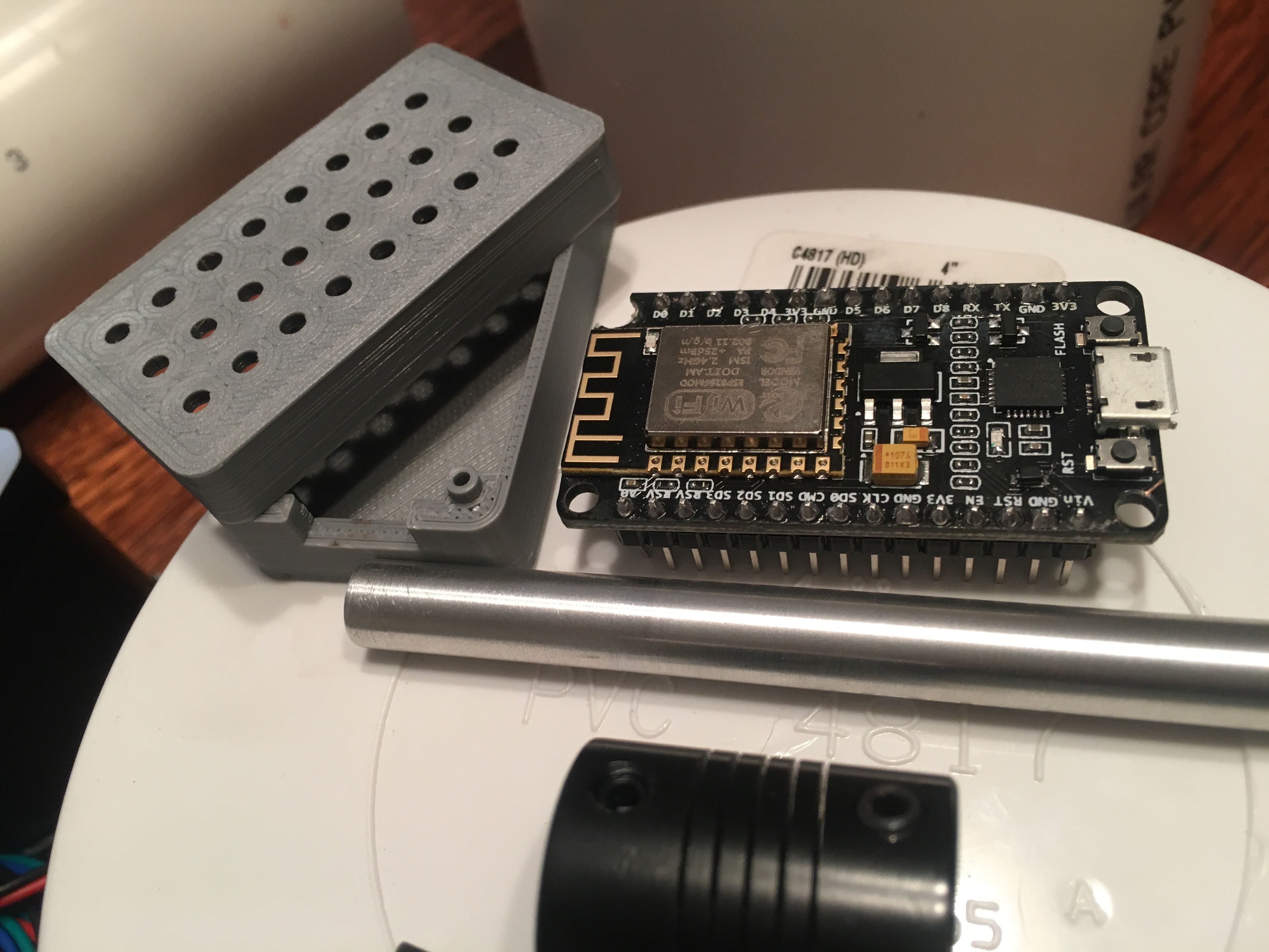 Vertical Dog Feeder (Large Food, Stepper, ESP8266 Controlled, w_laser)