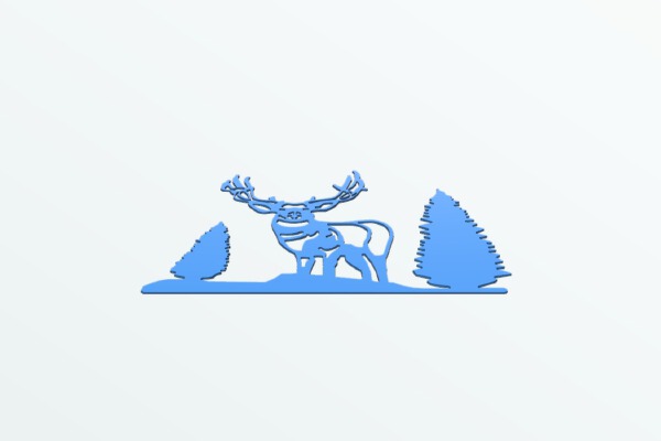 Mule Deer silhouette | 3d print model