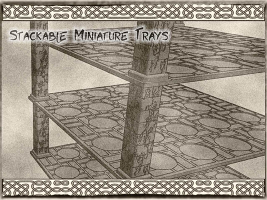 25mm Stackable Miniature Trays (fits 22 minis) for Dungeons & Dragons or Warhammer 40k | 3d print model