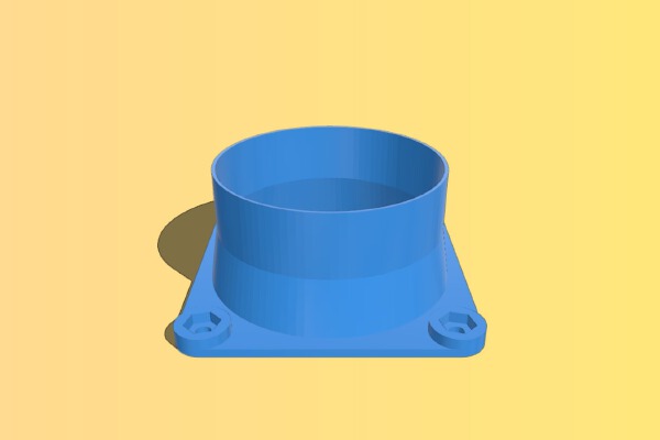 72mm exhaust fan for 3d printer to 3" hose | 3d print model