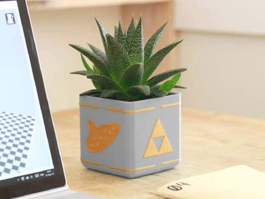 Zelda Planter - Single _ Dual Extrusion Minimal Planter | 3d print model