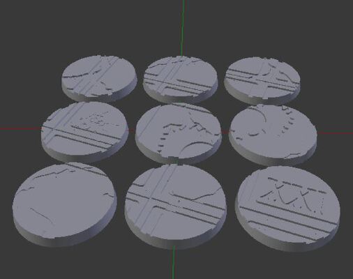 25mm cracked temple bases | 3d print model