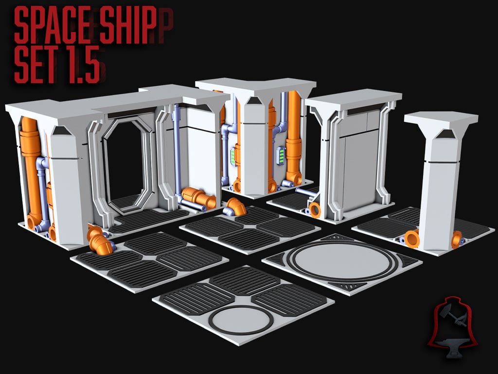 Modular Space Ship_Sci-Fi Corridor Wall Set 1.5
