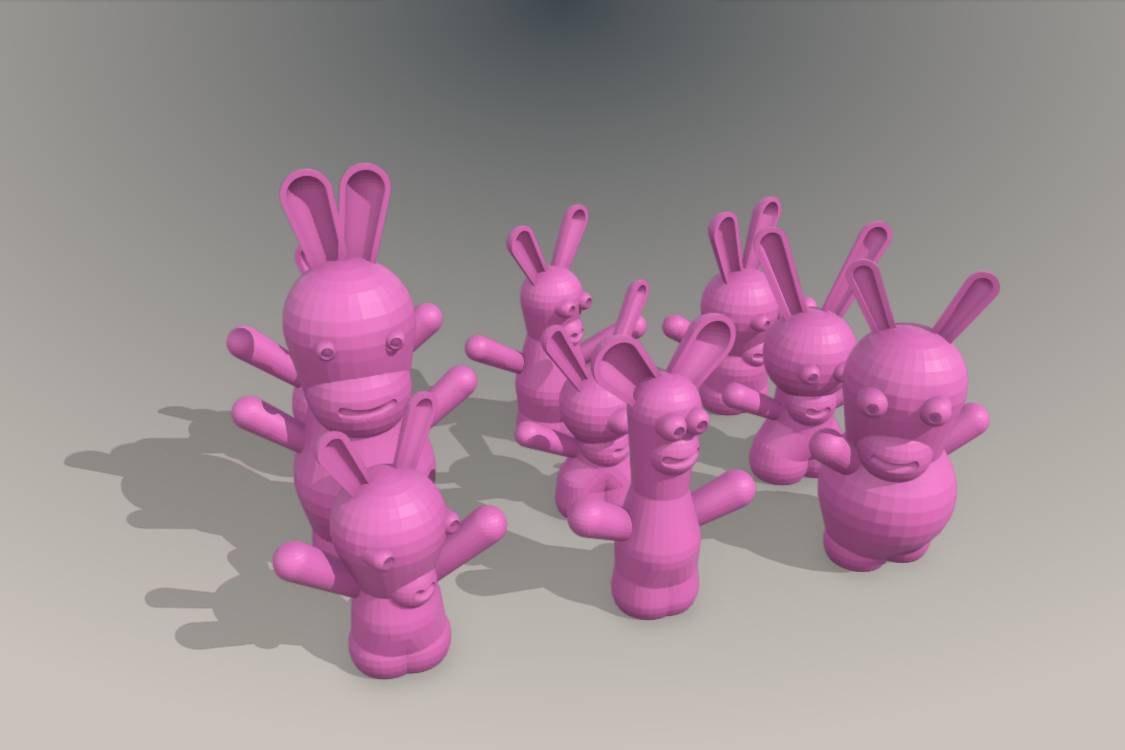 easter random rabbits | 3d print model